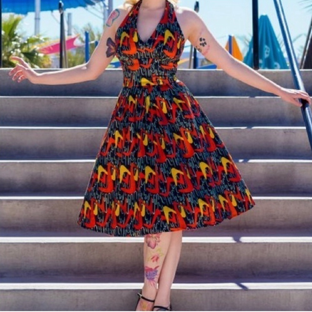 NWT 2X 2XL Tatyana Boomerang Halter Swing Dress - Picture 4 of 7